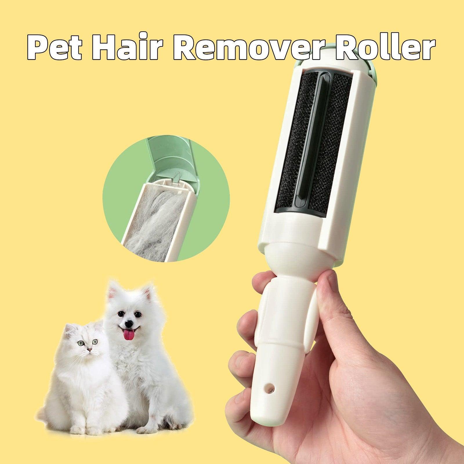 Pet Hair Remover Roller Comfy Non-Slip Handle Dog Cat Portable Pet Lint Roller Self-Cleaning Base Couch Car Seat Carpet Bedding - Best Bark Blooms