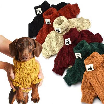 Turtleneck Dog Sweater - Warm Clothes for Small & Medium Dogs - Best Bark Blooms